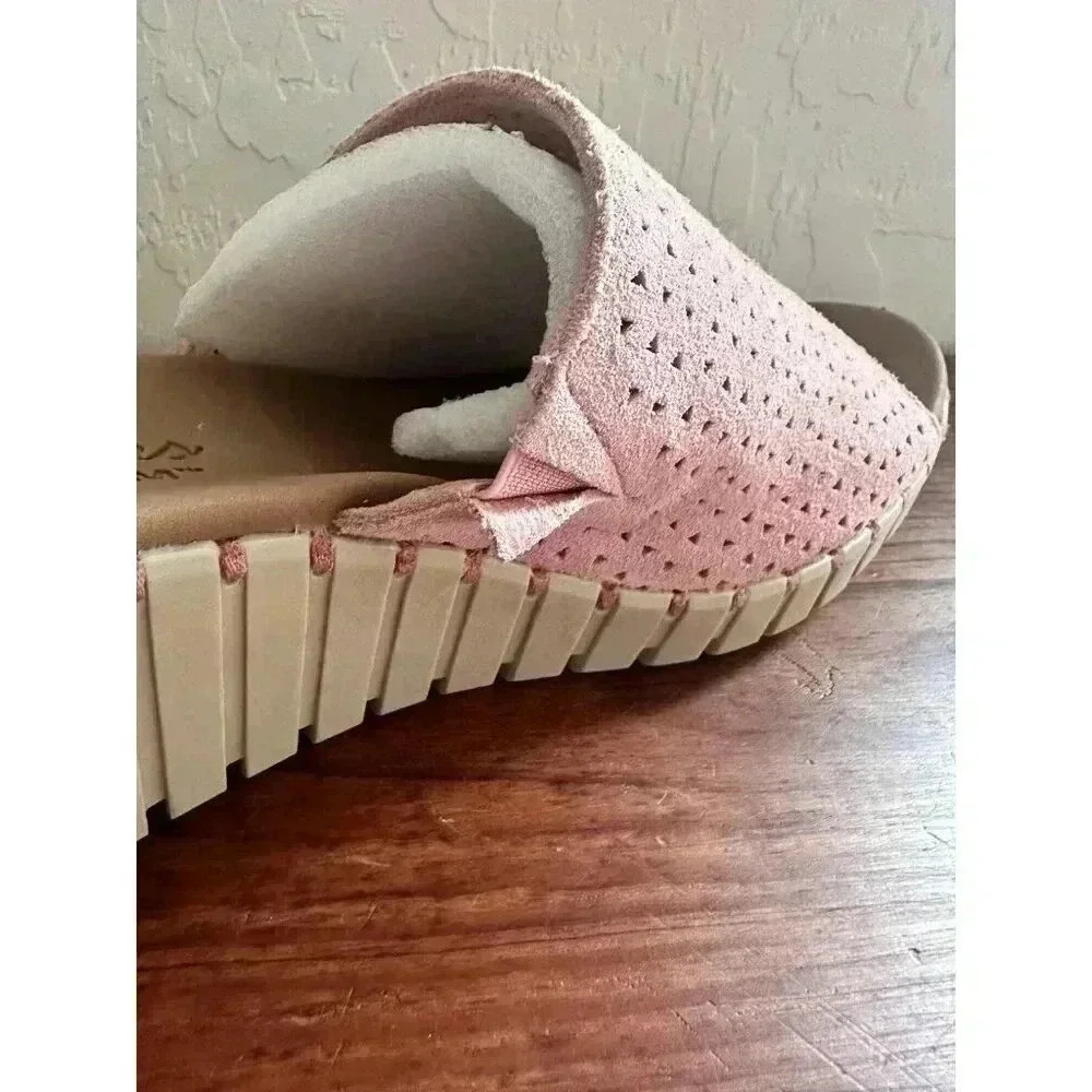 Skechers Womens Urban Escape Luxe Foam Pink Perforated Wedge Sandals Size 11 - Picture 5 of 13